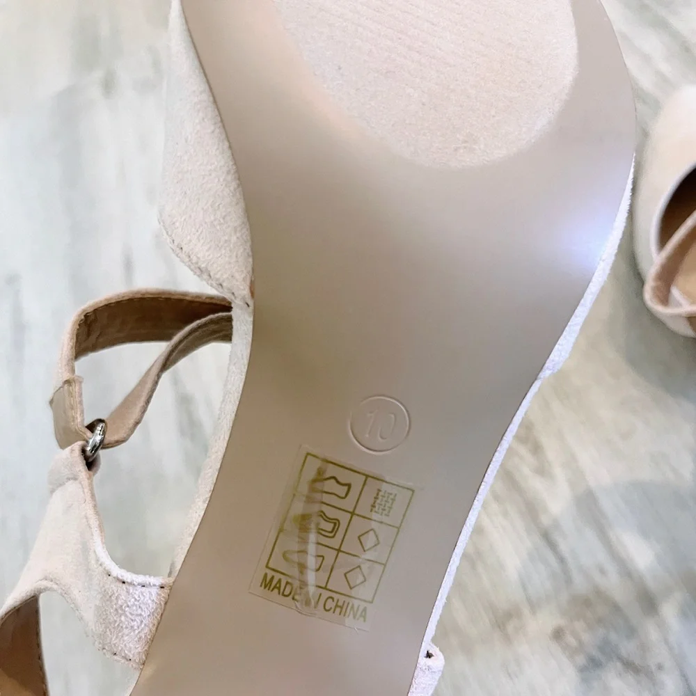 NEW Light Pink Almond Toe Strapped Heels - Picture 4 of 4